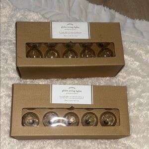 Pottery Barn globe string lights NEW
